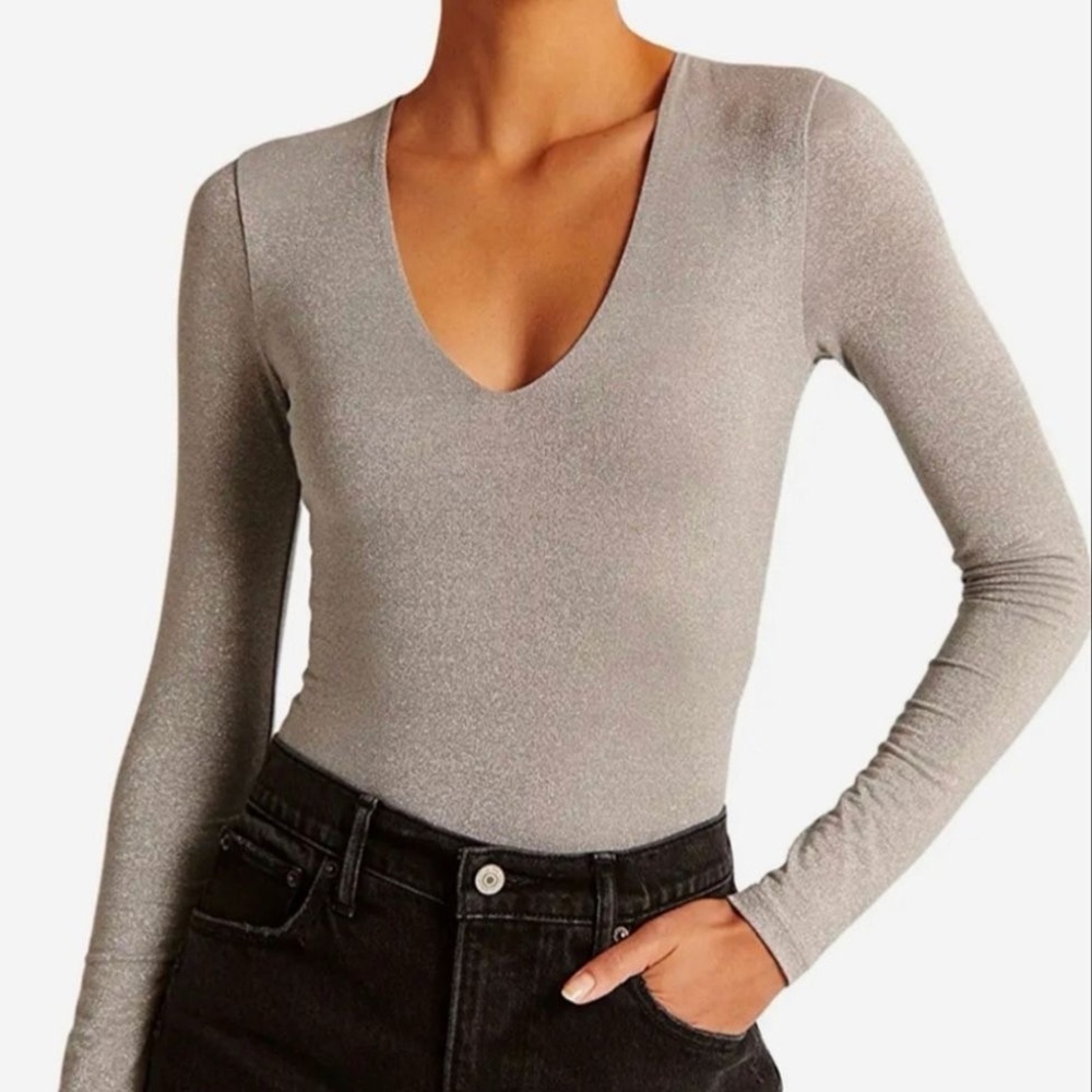 Abercrombie Sparkle V-Neck Bodysuit